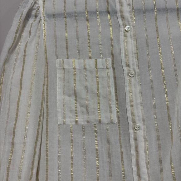 Isabel Marant Étoile Cream and Gold Striped Shirt - Picture 2 of 6